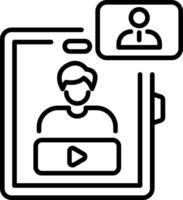 Live broadcast icon in line style vector
