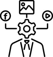 Media manager icon in linear style vector