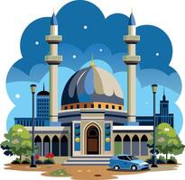 A flat style illustration of community mosque vector