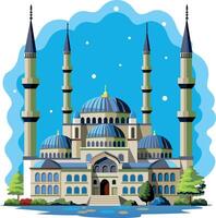 Hagia sophia mosque, flat style illustration vector