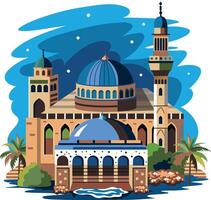 Flat illustration depicting istanbul hagia sophia building vector