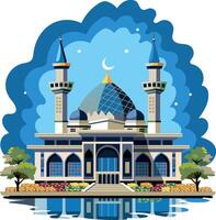 Flat illustration depicting an ancient mosque vector