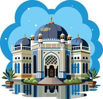 A flat style illustration depicting islamic architecture vector