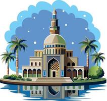 A flat illustration of historic mosque architecture vector