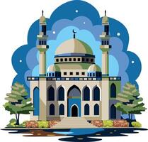 Sultan ahmed mosque, flat style illustration vector
