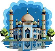 Sultan omar mosque, flat illustration vector