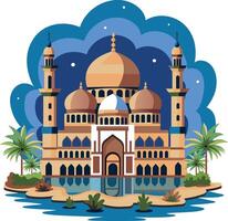 Flat style illustration of muslim architecture vector