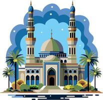 A flat style illustration of great masjid architecture vector
