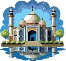 Flat illustration depicting sultan mosque vector
