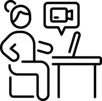 Online communication icon in linear style vector