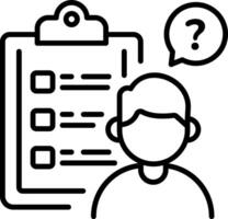 A linear icon of a questionnaire vector