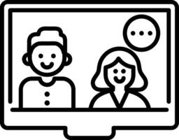 Online chat icon in linear style vector