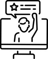 Online testimonials icon in linear style vector
