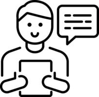 A linear icon of talking person vector