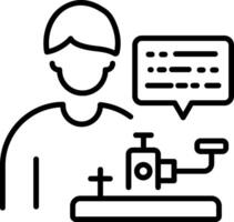 A person writing a morse code, line style icon vector