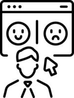 Online feedback icon in linear style vector