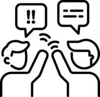 Disagreement between two characters, line style icon vector