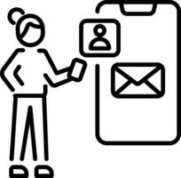 Email notification icon in linear style vector