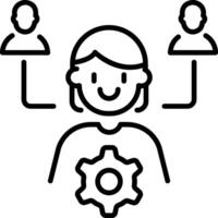 Team management icon in linear style vector