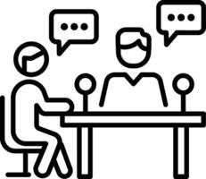 Reverse interview icon in linear style vector