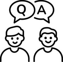 Question answer icon in linear style vector