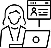 Business profile of a person icon in linear style vector