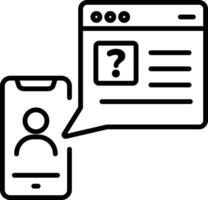 Online query icon in linear style vector
