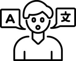 Multilingual person icon in linear style vector