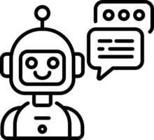 A line style icon of a robot chat vector