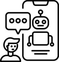 Virtual assistant icon in linear style vector