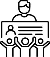 A linear icon of people protest vector