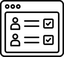 Online survey icon in linear style vector