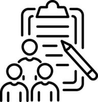 Participant list icon in linear style vector