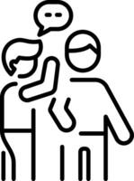 Whispering persons icon in linear style vector