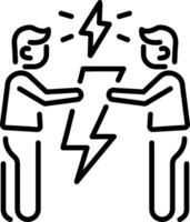 A linear icon of a conflict between two persons vector