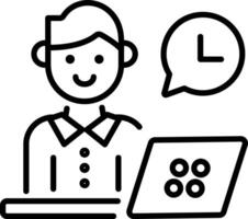 Quick response icon in linear style vector