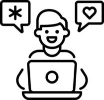 Digital activism icon in linear style vector