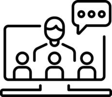 Online webinar icon in line style vector
