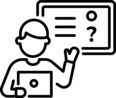 Online quiz icon in linear style vector