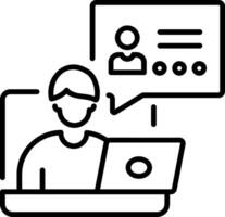 A person shaping feedback, icon in line style vector