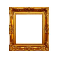 a gold frame with a pattern of flowers on it png