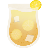 Honey lemon soda summer drink menu hand drawn transparency illustration png