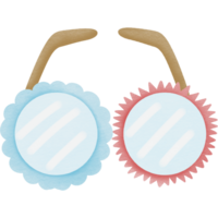 glasses in summer hand drawn transparency illustration. png