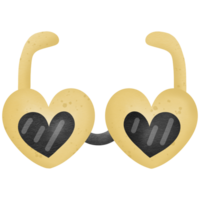 Glasses heart shape hand drawn transparency illustration png