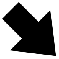 Bottom Left Directional Arrow Sign on Transparent Background png