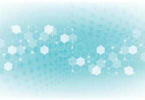 Abstract science template background. Technology lines and dots connection. Wallpaper or banner with a DNA molecules. vector
