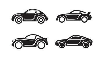 The Linear style car icon set with transport symbols in illustration. vector