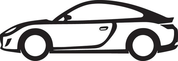 The Linear style car icon with transport symbols vector