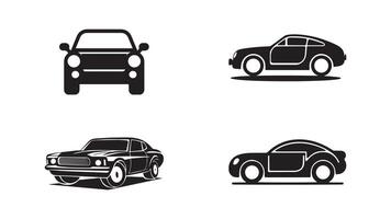 A Linear car icon set with transport symbols in illustration. vector