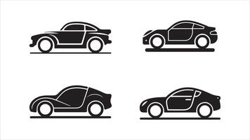 Linear style car icon set with transport symbols vector